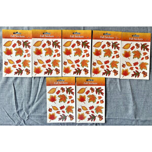 Beistle Fall Themed Sticker Sheets Lot of 7 #19